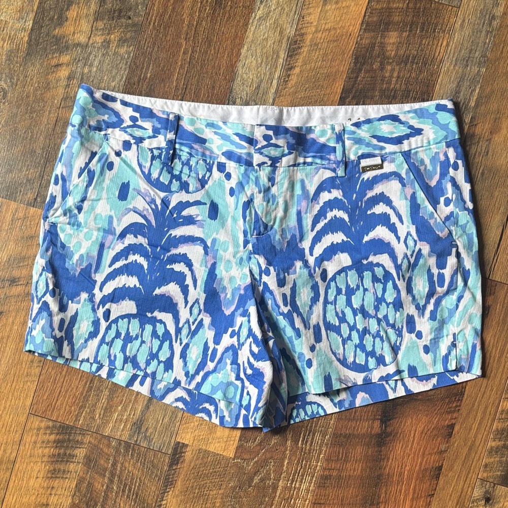 Lilly Pulitzer Blue and Green Patterned Women Shorts